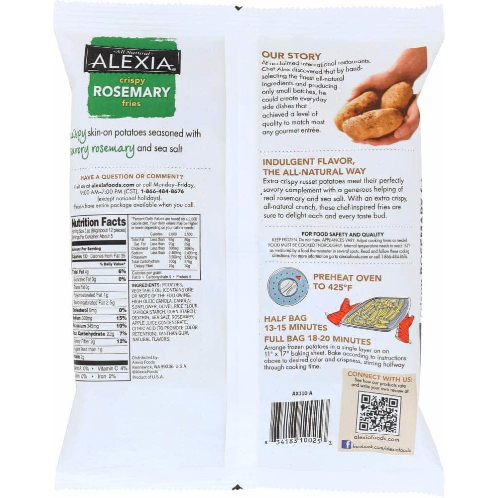Alexia Alexia Crispy Rosemary Fries with Sea Salt, 16 oz
