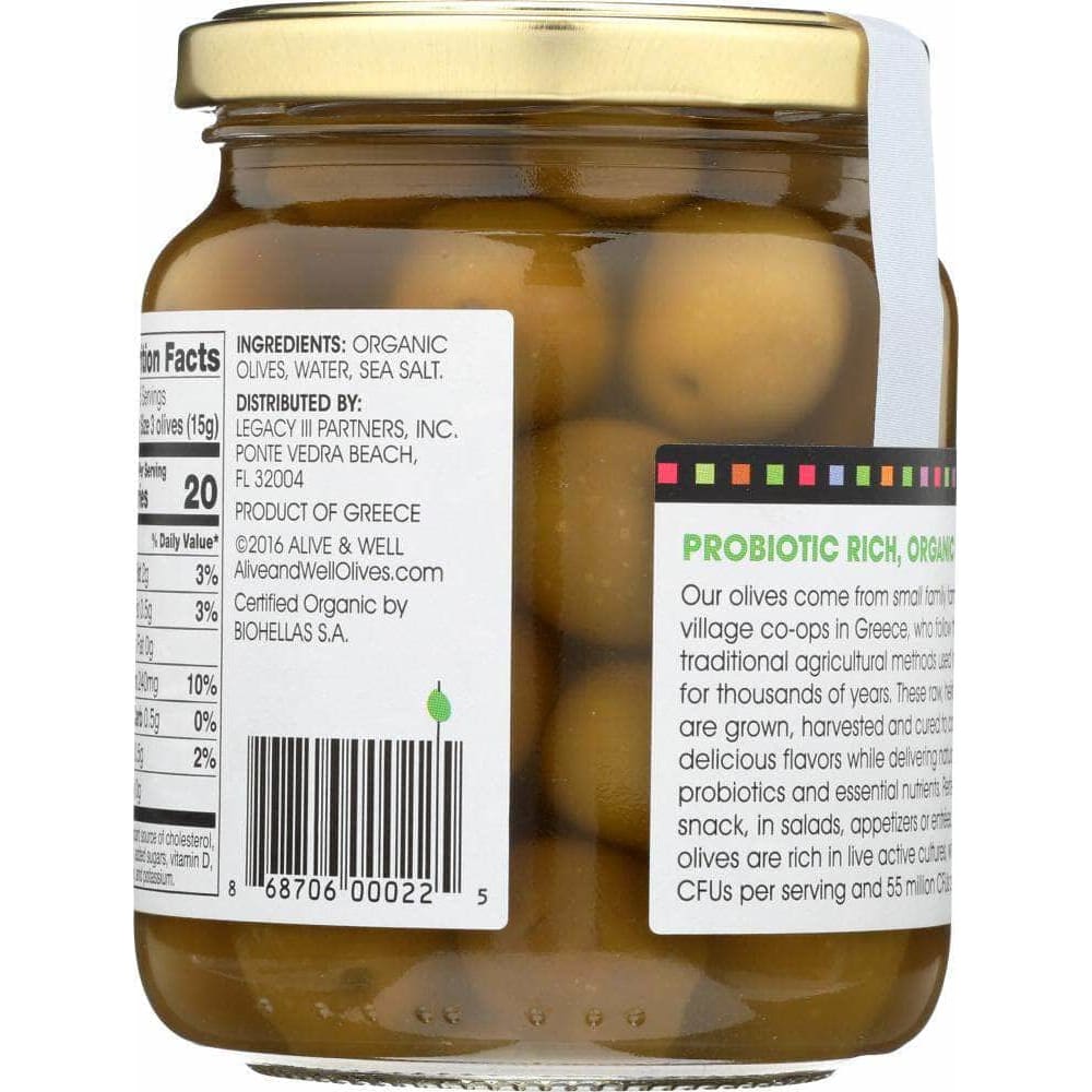 Alive & Well Alive & Well Olives Green Rovie Organic, 12.5 oz