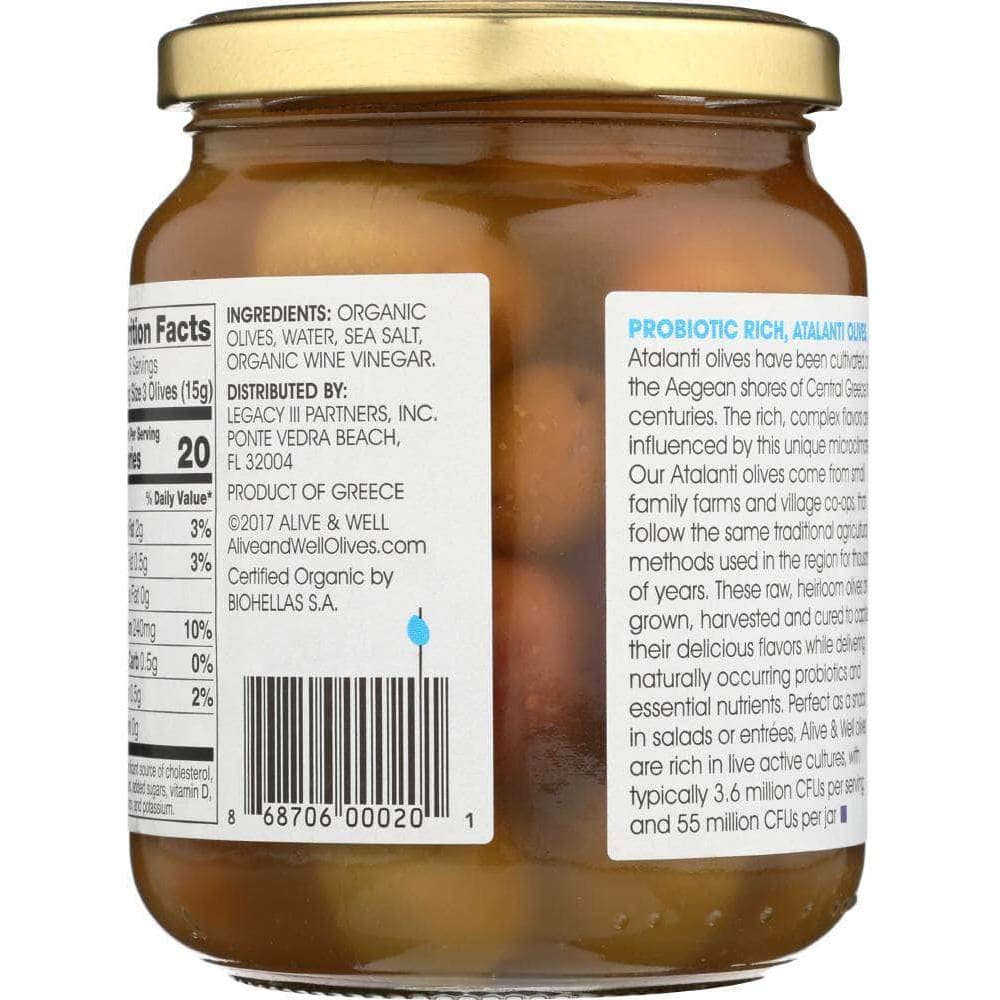Alive & Well Alive & Well Organic Atalanti Olives, 12.5 oz
