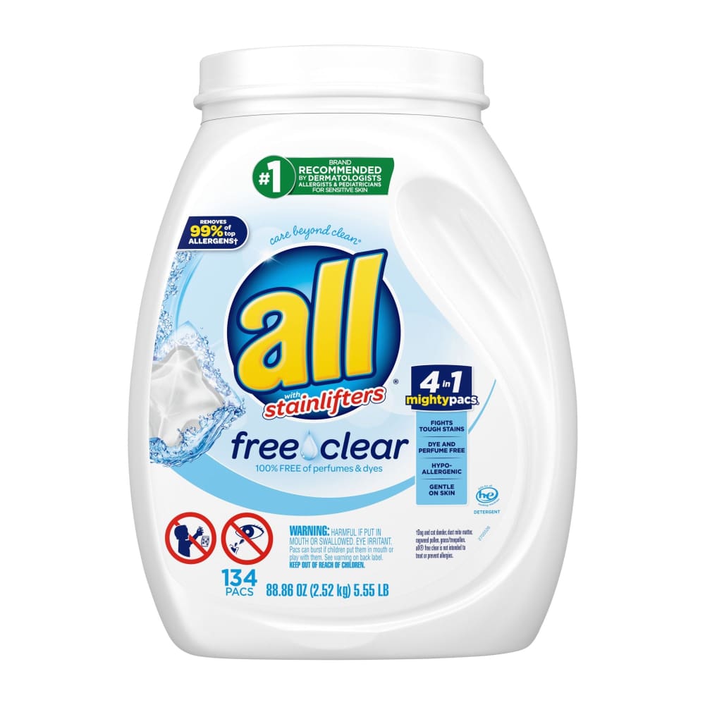 all Free and Clear Stainlifters Mighty Pacs Laundry Detergent 134 ct. - all