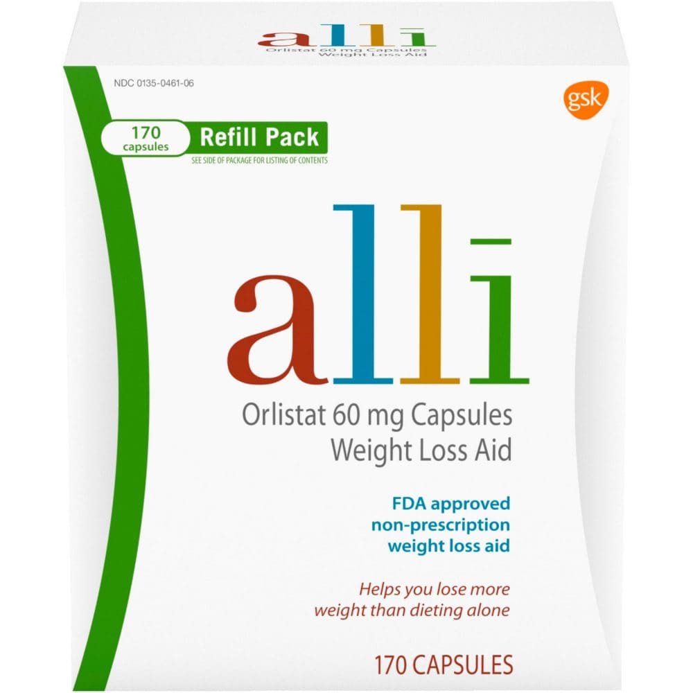 alli Diet Weight Loss Supplement Pills Orlistat 60mg Capsules (170 ct.) - Weight Loss Supplements - alli