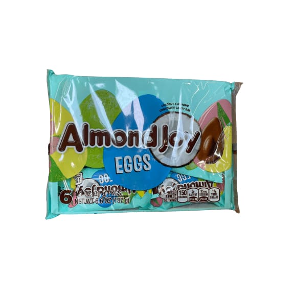 ALMOND JOY ALMOND JOY Coconut and Almond Chocolate Eggs Candy, Easter, 1.1 oz, Packs (6 Count)