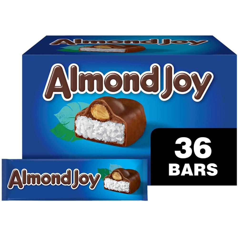 ALMOND JOY Coconut and Almond Chocolate Full Size Bulk Gluten Free Individually Wrapped Candy Bars (1.61 oz. 36 ct.) - Chocolate Candy -