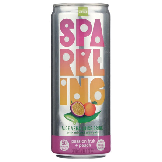 ALO: Sparkling Passionfruit Peach Aloe Vera Juice 11.2 fo (Pack of 6) - Grocery > Beverages > Juices - ALO