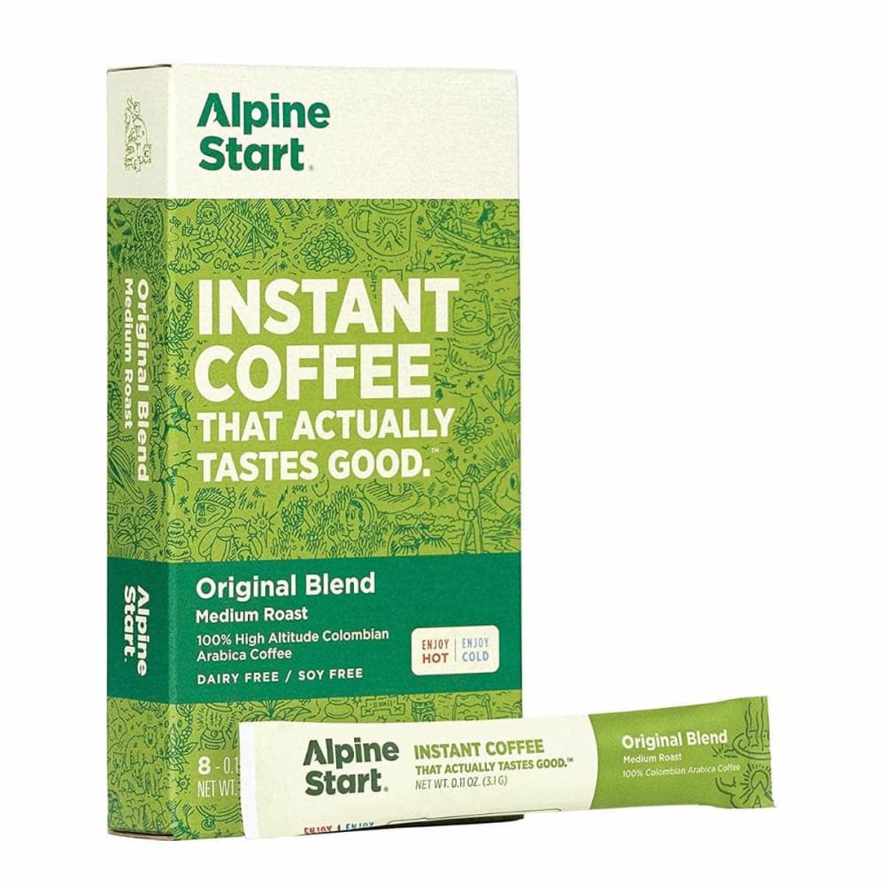 ALPINE START Grocery > Beverages > Coffee, Tea & Hot Cocoa ALPINE START: Original Blend Medium Roast Instant Coffee, 0.88 oz