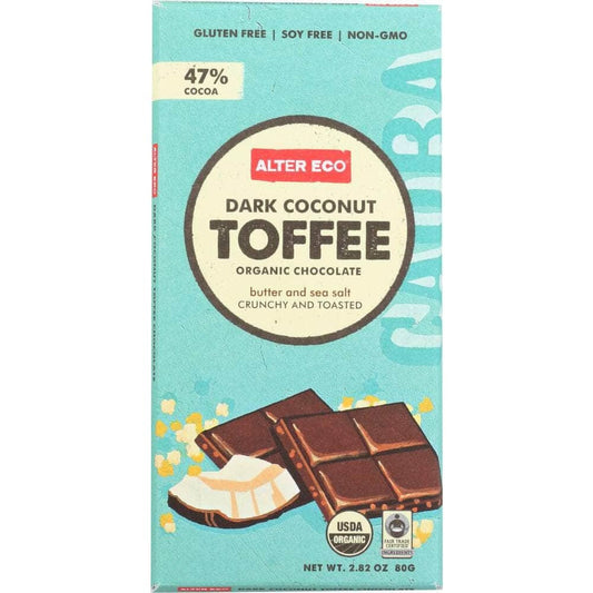 Alter Eco Alter Eco Organic Chocolate Dark Coconut Toffee, 2.82 oz