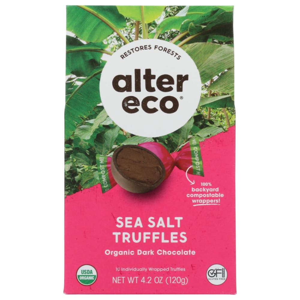 ALTER ECO: Organic Sea Salt Truffle Dark Chocolate 4.2 oz (Pack of 3) - ALTER ECO
