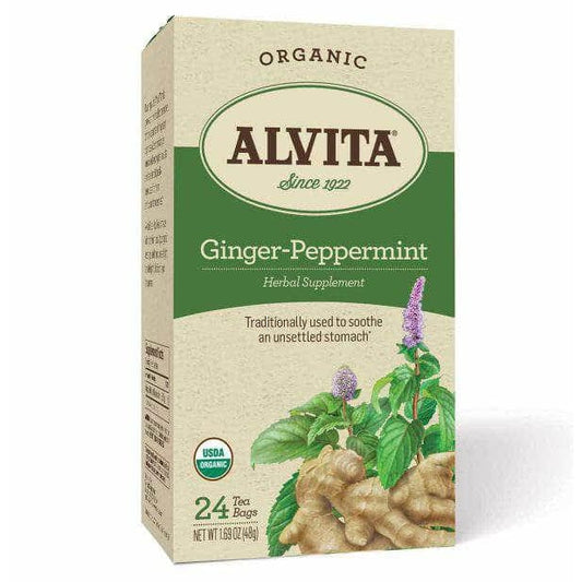 ALVITA Grocery > Beverages > Coffee, Tea & Hot Cocoa ALVITA: Ginger Peppermint Herbal Supplement Tea, 24 bg