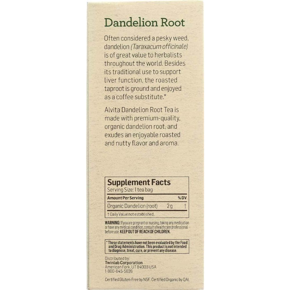 Alvita Alvita Organic Dandelion Root Tea, 24 Tea Bags