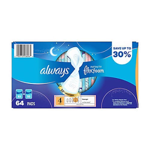 Always Infinity FlexFoam Pads - Size 4 64 ct. - Home/Personal Care/Personal Care Value Packs & Bundles/ - Always