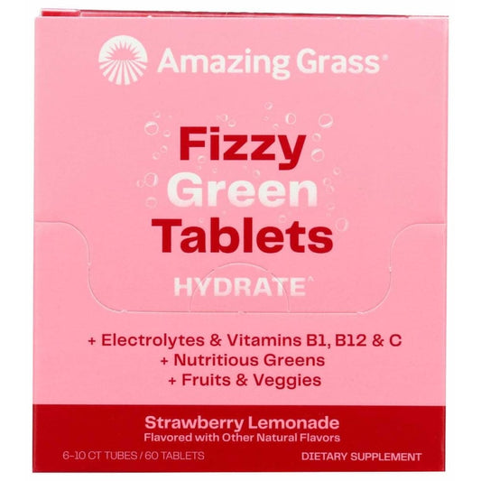 AMAZING GRASS Health > Vitamins & Supplements AMAZING GRASS: Fizzy Green Tablets Hydrate Strawberry Lemonade, 1 bx