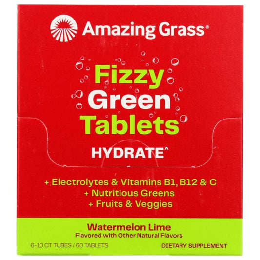 AMAZING GRASS Health > Vitamins & Supplements AMAZING GRASS: Fizzy Green Tablets Hydrate Watermelon Lime, 1 bx