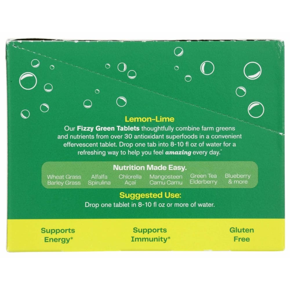AMAZING GRASS Health > Vitamins & Supplements AMAZING GRASS: Fizzy Green Tablets Superfood Lemon Lime, 1 bx
