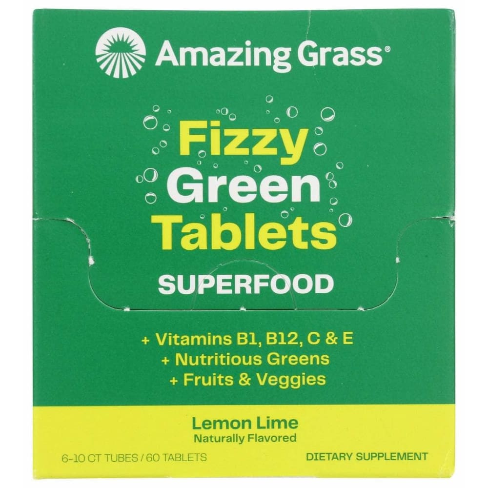 AMAZING GRASS Health > Vitamins & Supplements AMAZING GRASS: Fizzy Green Tablets Superfood Lemon Lime, 1 bx