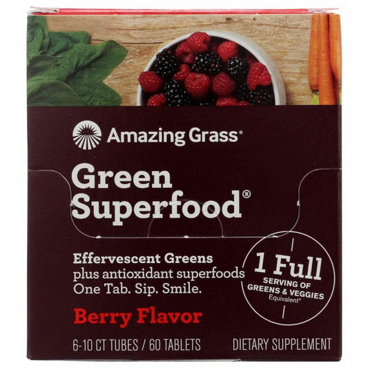 AMAZING GRASS Health > Vitamins & Supplements AMAZING GRASS: Green Superfood Effervescent Greens Berry Flavor, 1 bx