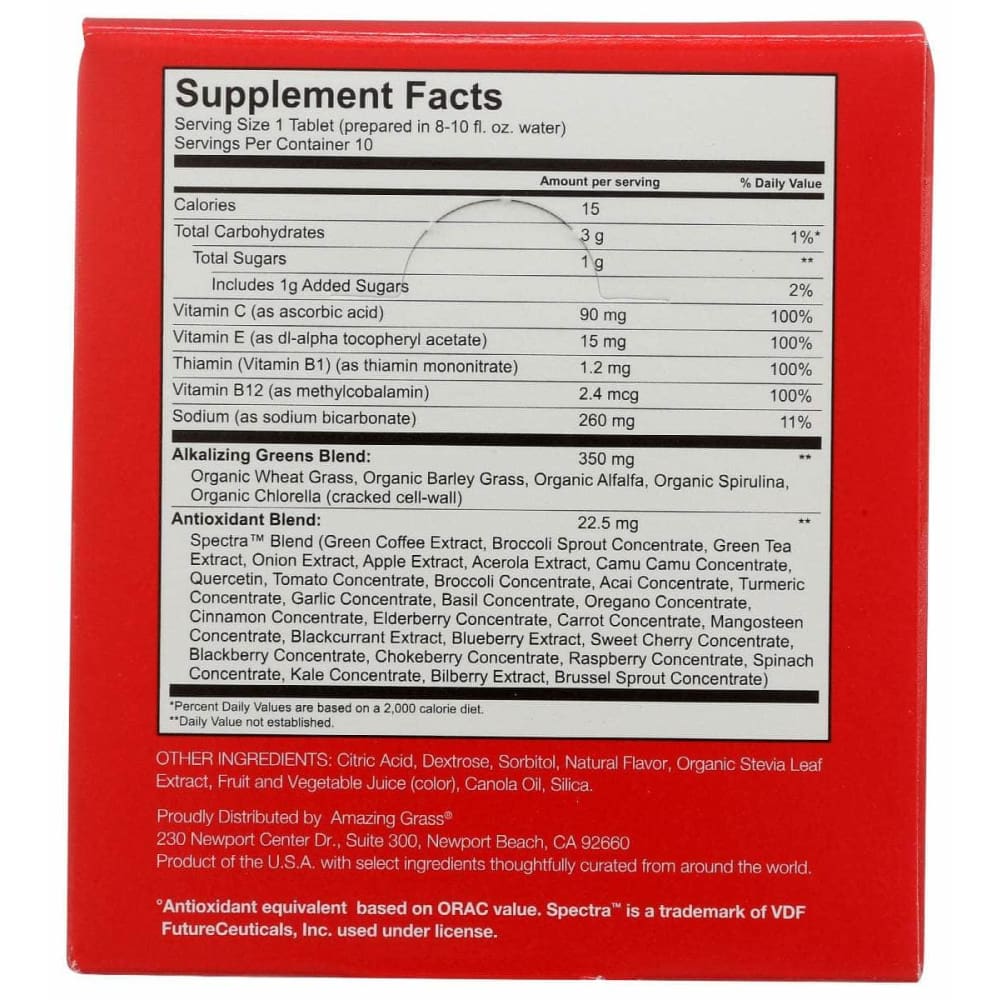 AMAZING GRASS Health > Vitamins & Supplements AMAZING GRASS: Green Superfood Effervescent Greens Berry Flavor, 1 bx