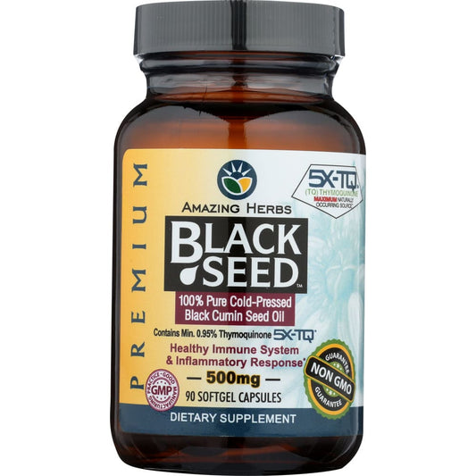 AMAZING HERBS: Black Seed 500 mg 90 softgel capsules - AMAZING HERBS
