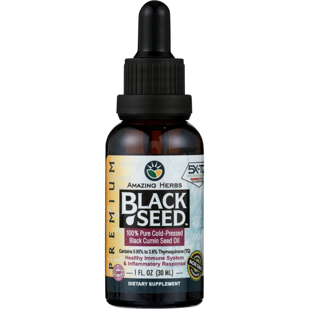 AMAZING HERBS: OIL BLACK SEED PREMIUM (1.000 OZ) (Pack of 4) - AMAZING HERBS