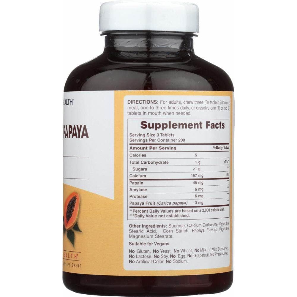 American Health American Health Chewable Original Papaya Enzyme, 600 Tablets