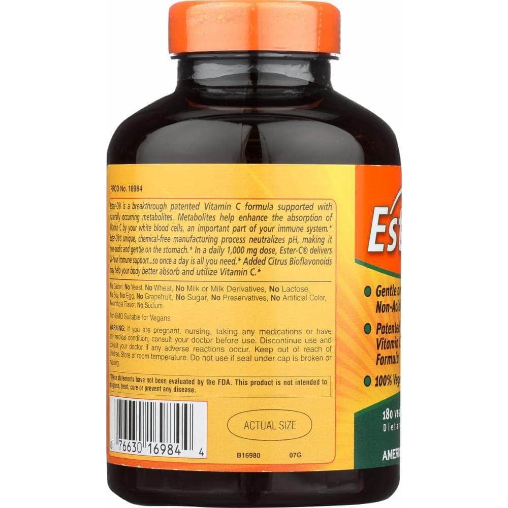 Ester C American Health Ester-C 1000 mg with Citrus Bioflavonoids, 180 Vegetarian Tablets