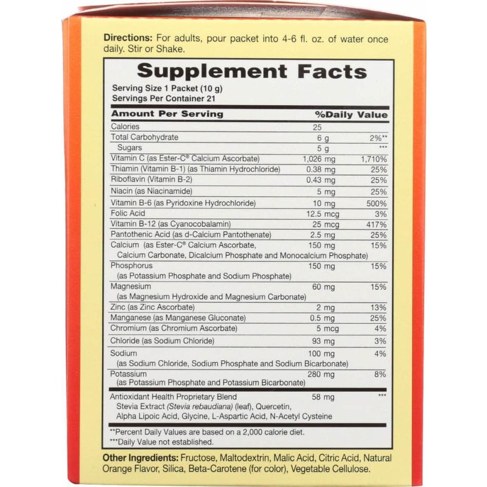 AMERICAN HEALTH American Health Ester-C 1000Mg Effervescent Orange, 21 Ea