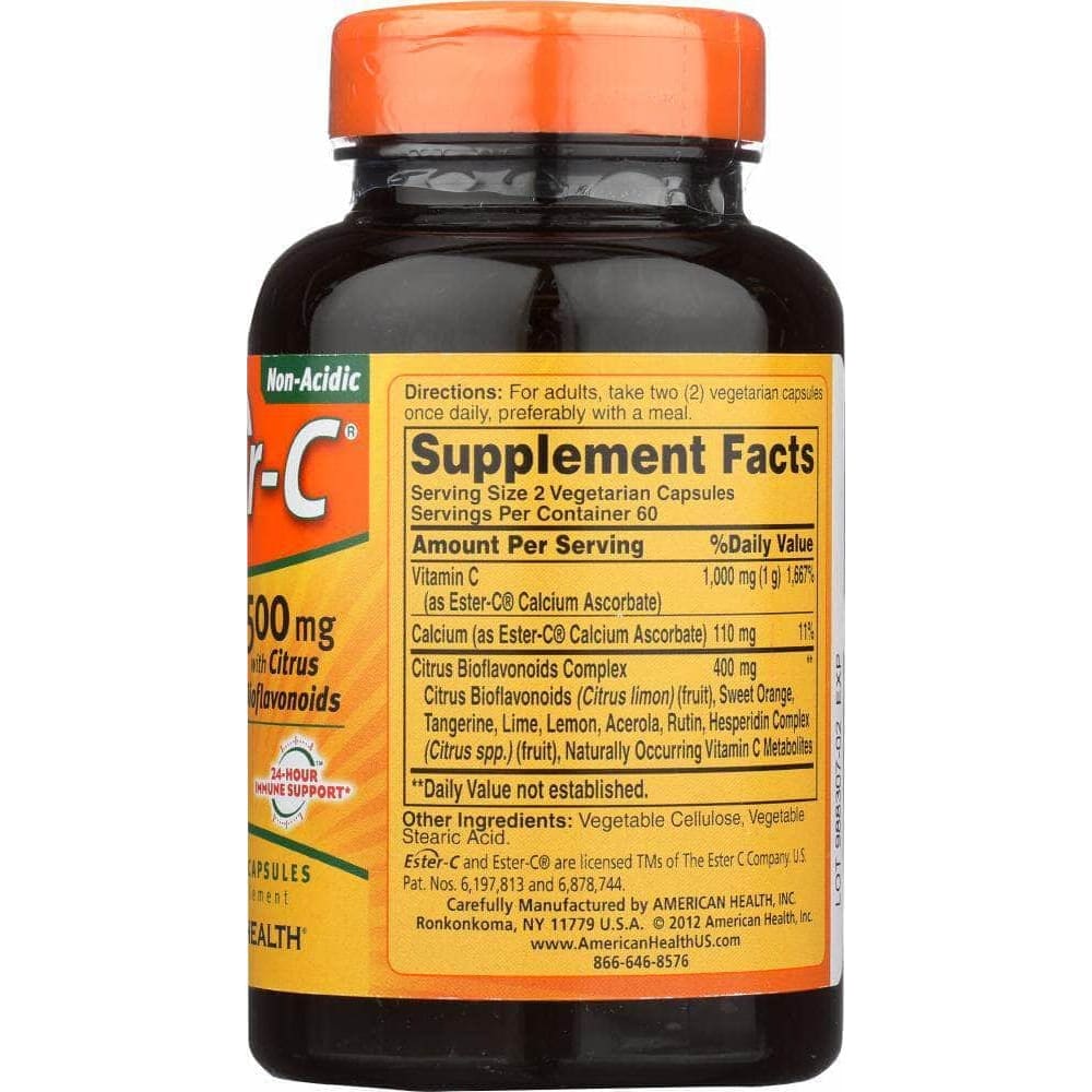 Ester C American Health Ester-C 500 mg with Citrus Bioflavonoids, 120 Veggie Caps