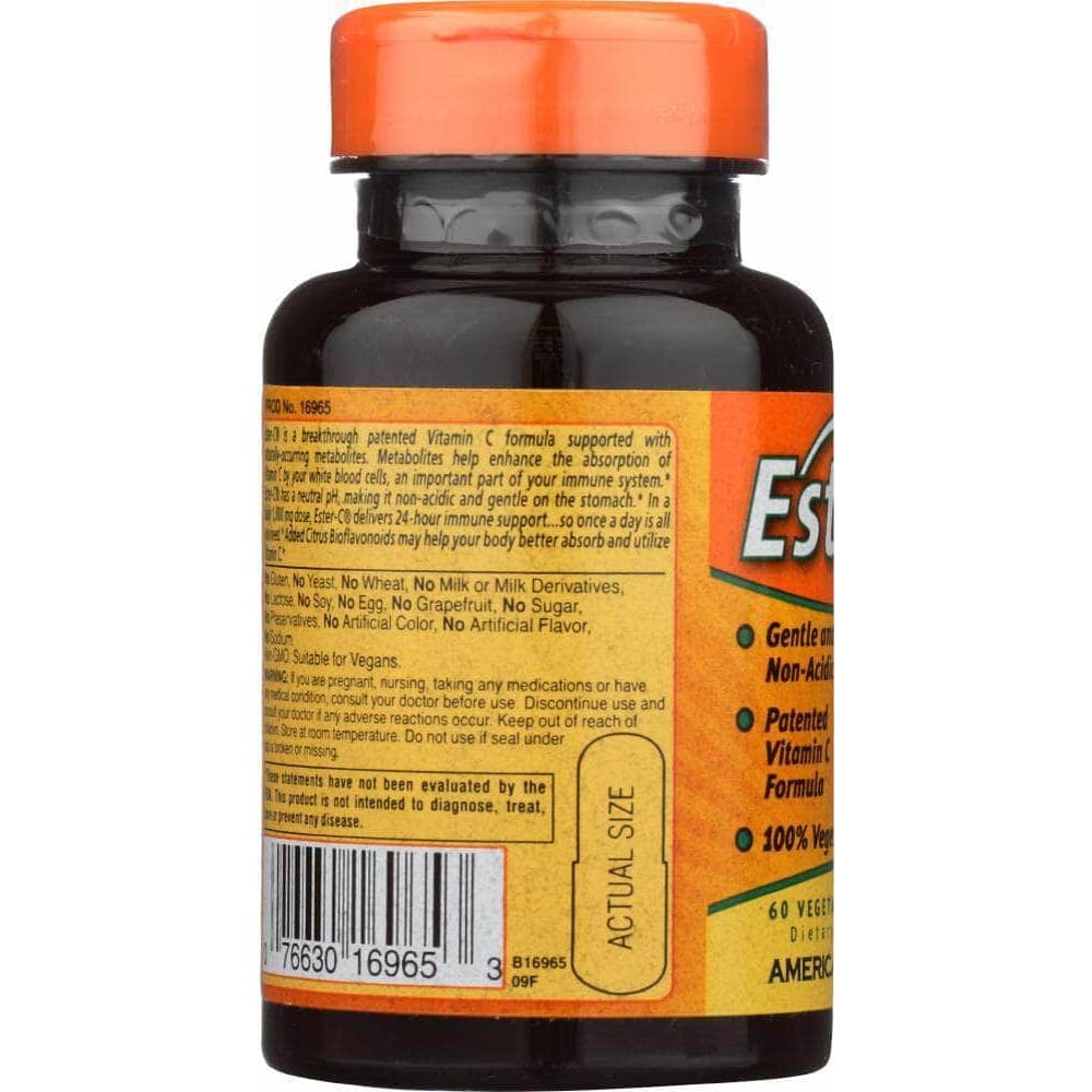 Ester C American Health Ester-C 500 mg with Citrus Bioflavonoids, 60 Veggie Caps