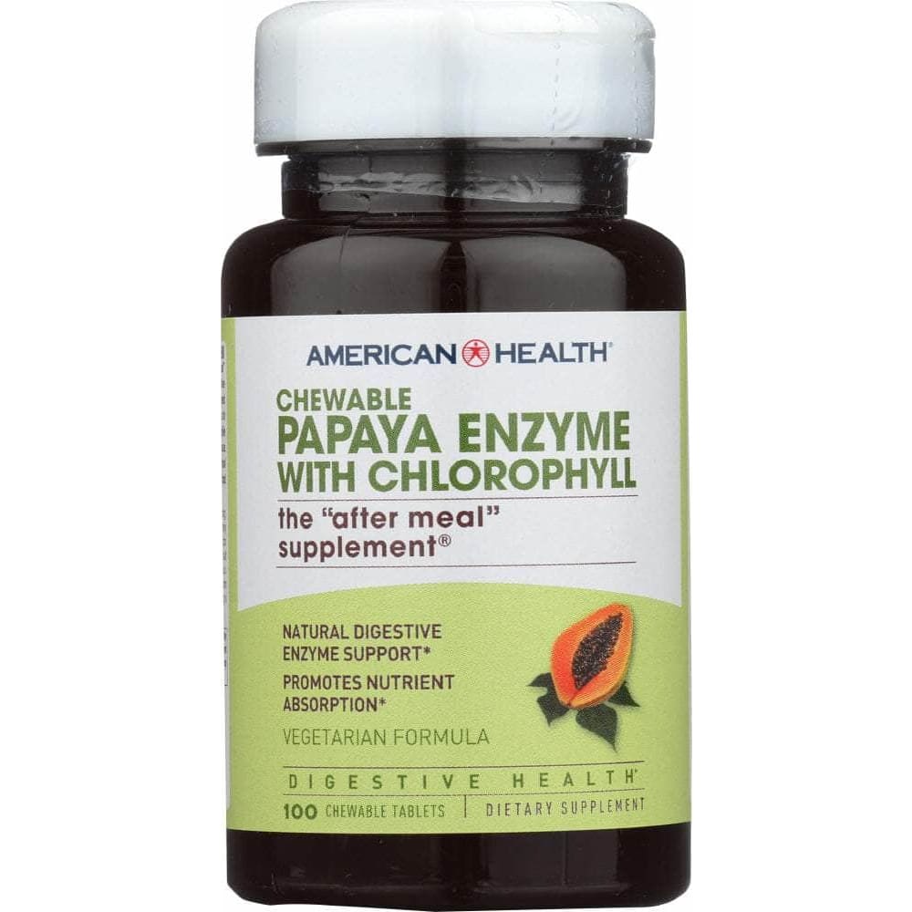 American Health American Health Papaya Enzyme with Chlorophyll Chewable, 100 Tablets