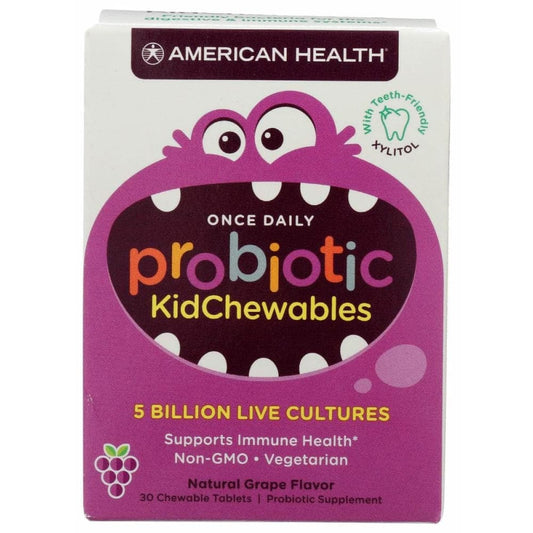 AMERICAN HEALTH American Health Probiotic Kid Grape Chew, 30 Ea