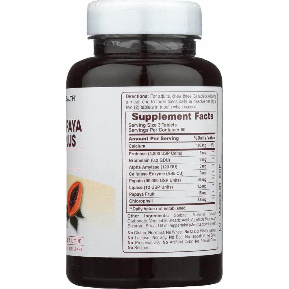 American Health American Health Super Papaya Enzyme Plus Chewable, 180 Tablets