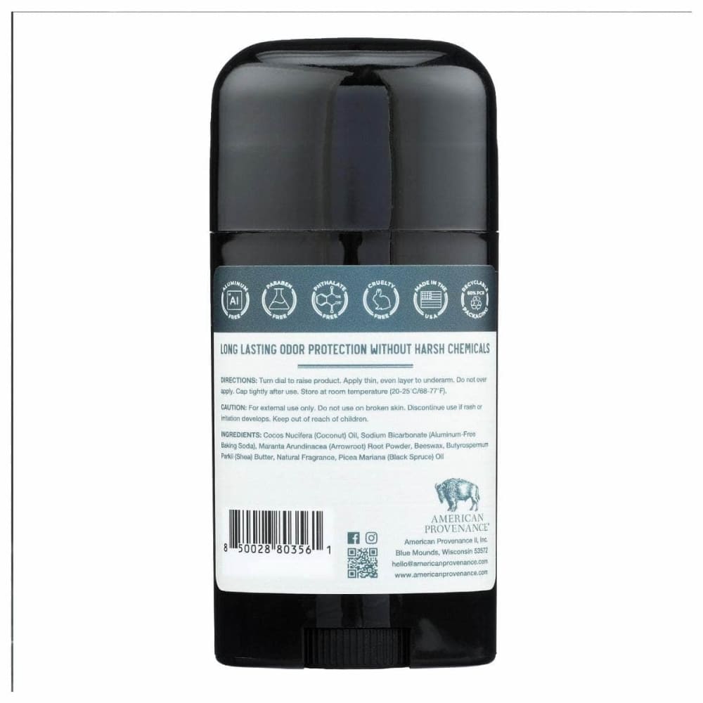 AMERICAN PROVENANCE Beauty & Body Care > Deodorants & Antiperspirants > Deodorant Stick AMERICAN PROVENANCE Oud Wood and Spruce Deodorant, 2.65 oz