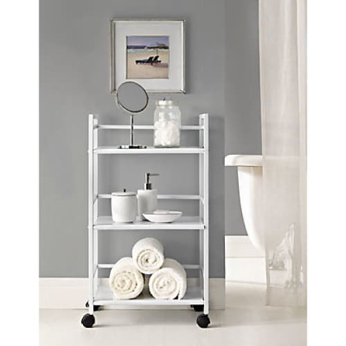 Ameriwood Home Marshall 3-Shelf Metal Rolling Cart - White - Home/Home/Storage & Organization/Storage Carts/ - ShelHealth