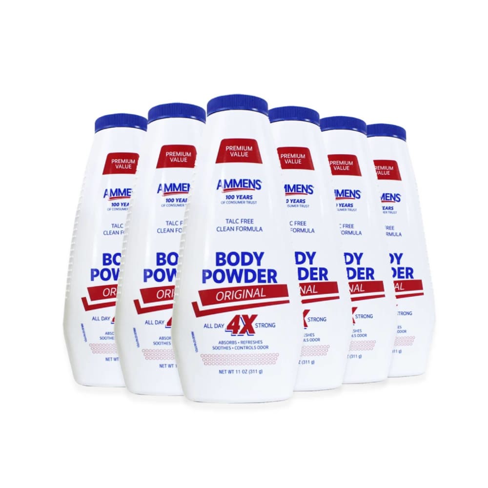 Ammens Powder Original 11 oz - 6 Pack - Body Powder - Ammens