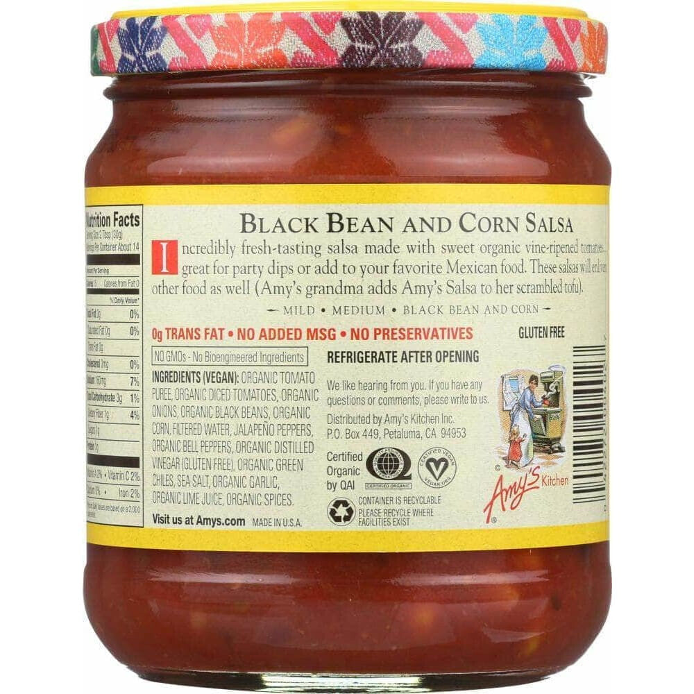 Amys Amy's Black Bean & Corn Salsa, 14.7 oz