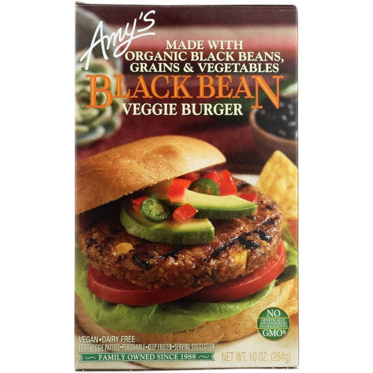 Amys Amys Black Bean Veggie Burger, 10 oz