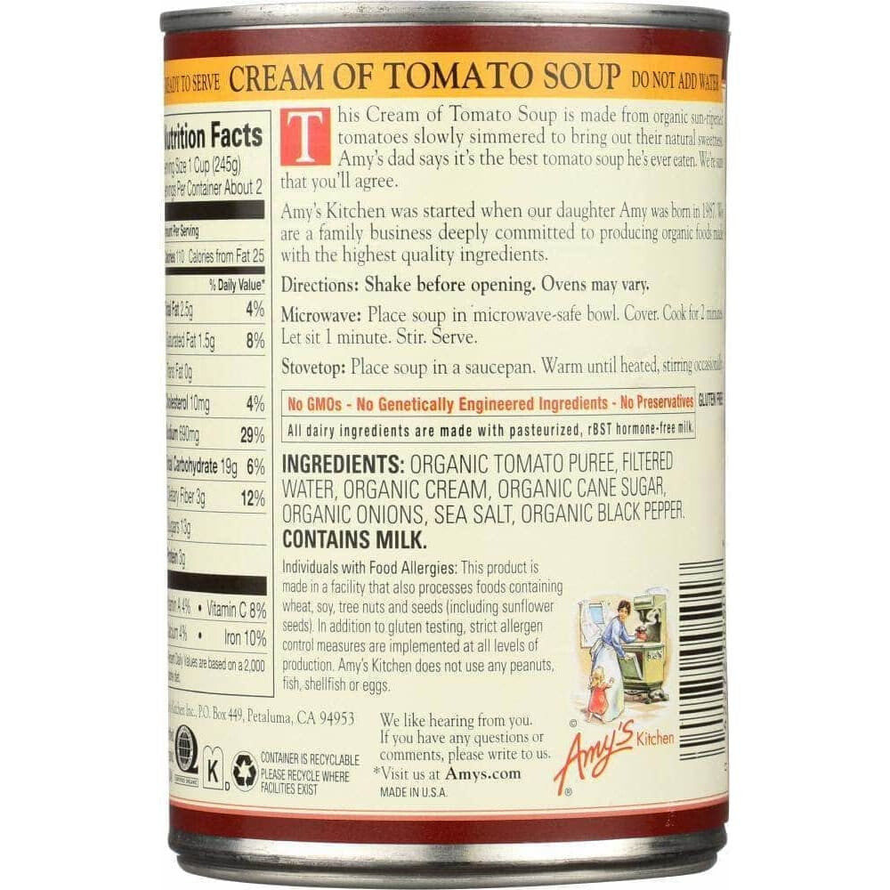 Amys Amy's Organic Soup Low Fat Cream of Tomato, 14.5 oz