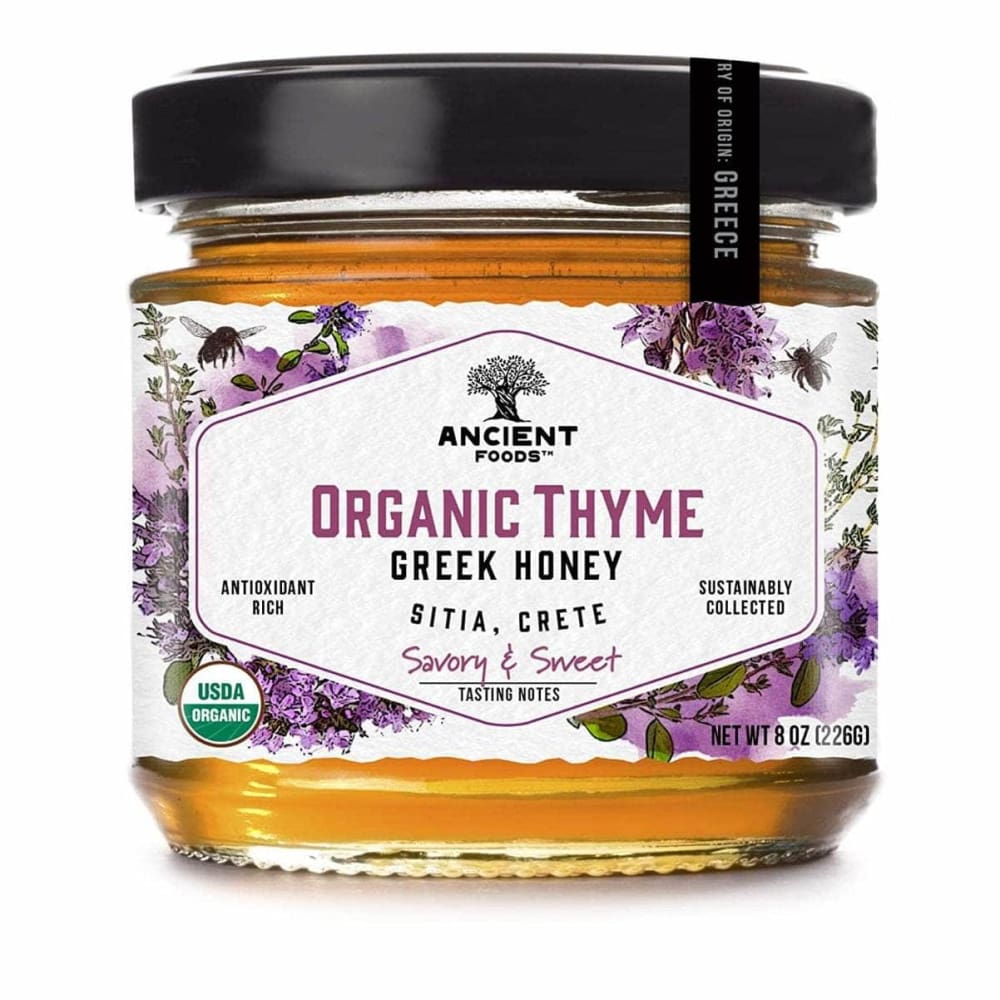 ANCIENT FOODS Grocery > Cooking & Baking > Honey ANCIENT FOODS: Honey Greek Thyme Crt Org, 8 oz