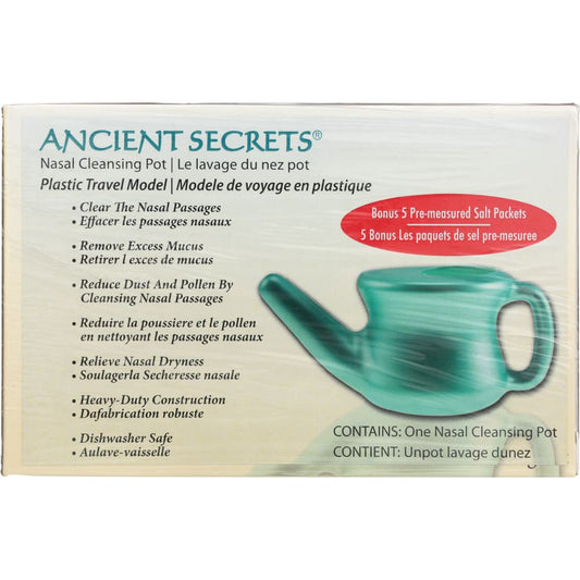 ANCIENT SECRETS: Plastic Travel Nasal Cleansing Pot 1 ea (Pack of 3) - MONTHLY SPECIALS > Natural Snacks > Snacks - ANCIENT SECRETS