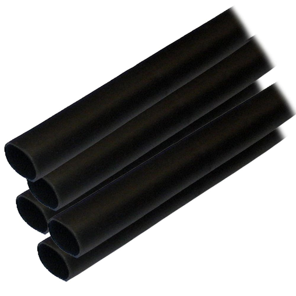 Ancor Adhesive Lined Heat Shrink Tubing (ALT) - 1/ 2 x 12 - 5-Pack - Black - Electrical | Wire Management - Ancor
