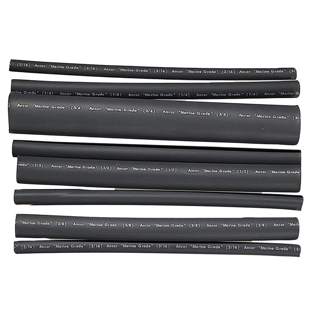 Ancor Adhesive Lined Heat Shrink Tubing - Assorted 8-Pack 6 20-2/ AWG Black (Pack of 2) - Electrical | Wire Management - Ancor