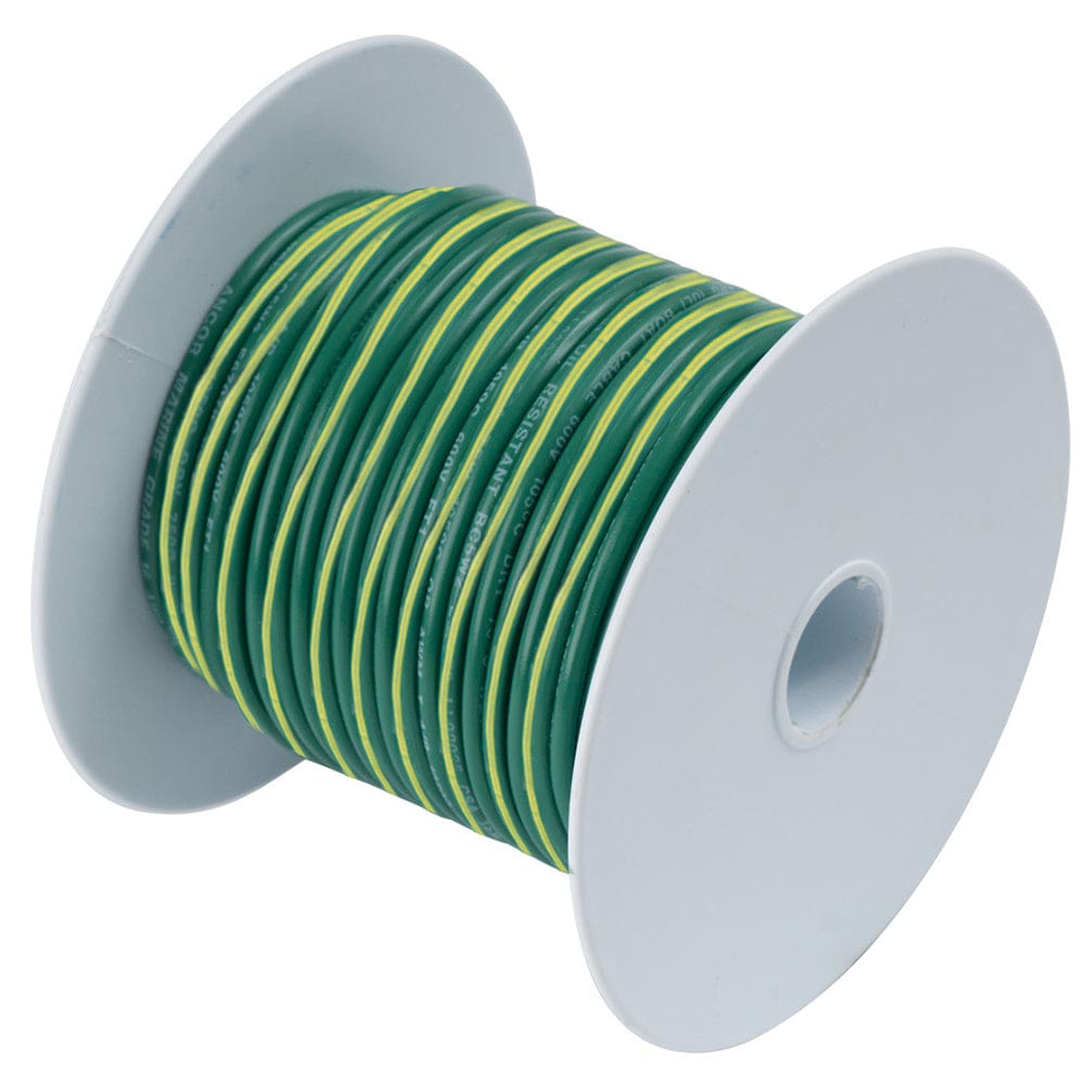 Ancor Green w/ Yellow Stripe 10 AWG Tinned Copper Wire - 100’ - Electrical | Wire - Ancor