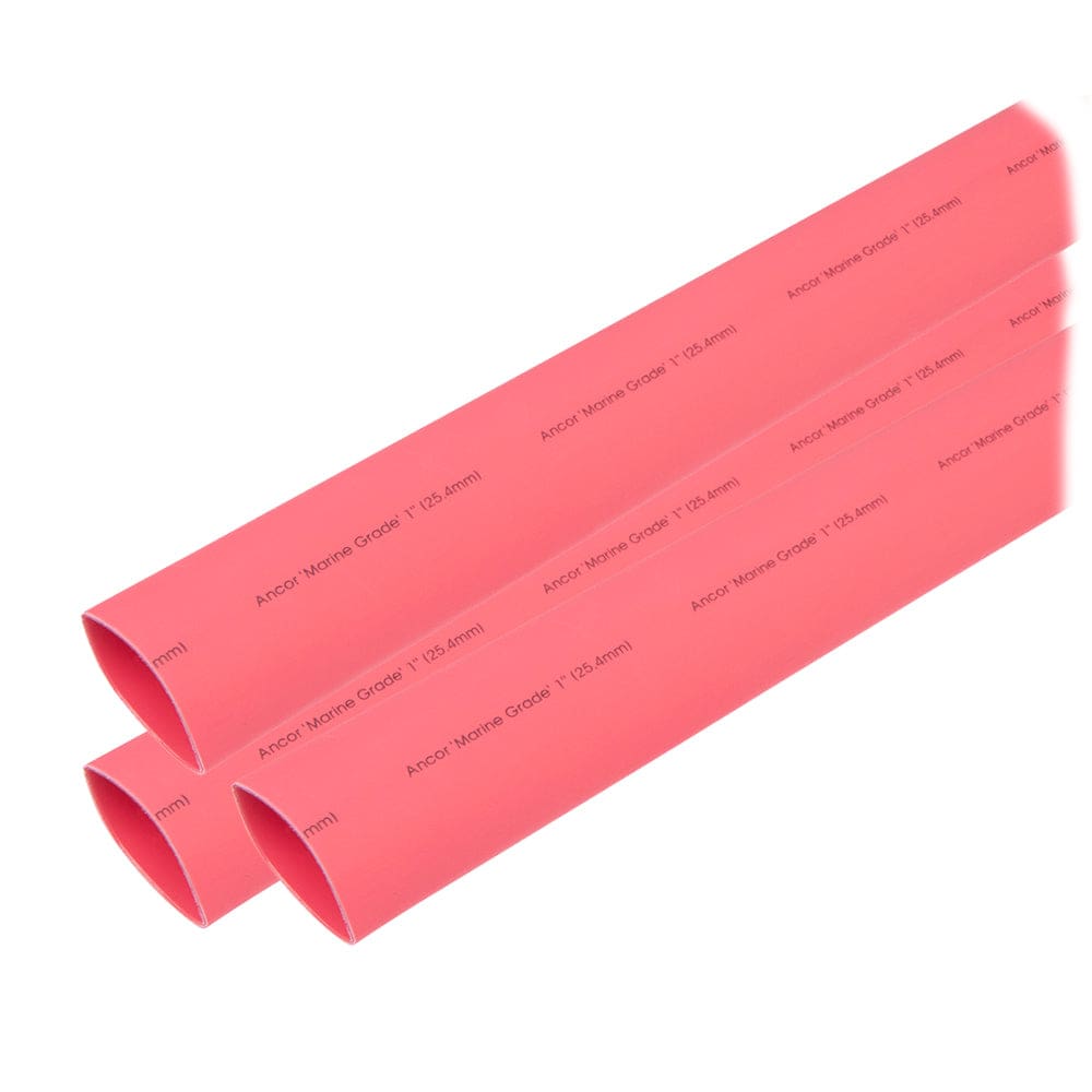 Ancor Heat Shrink Tubing 1 x 3 - Red - 3 Pieces (Pack of 4) - Electrical | Wire Management - Ancor