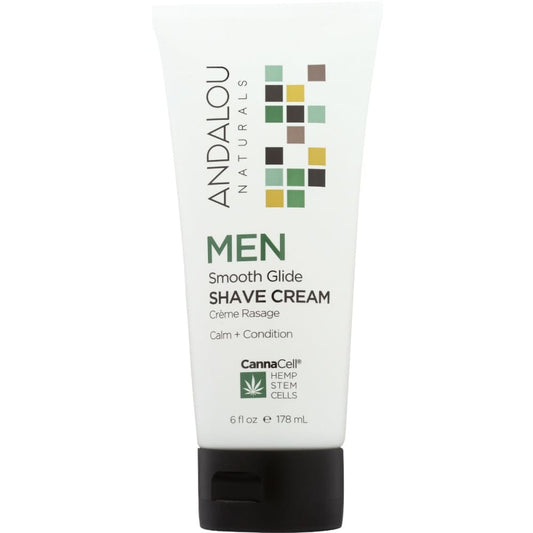 ANDALOU NATURALS: Cream Shave Men Smth Glid 6 fo (Pack of 4) - Beauty & Body Care > Skin Care > Shaving Creme & Aftershave - ANDALOU