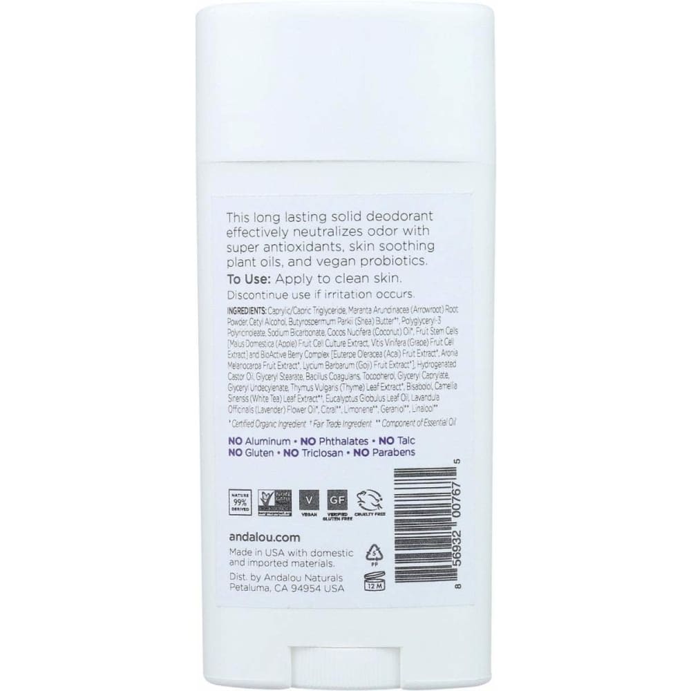 ANDALOU NATURALS Andalou Naturals Deodrnt Botncl Lavndr Thy, 2.65 Oz
