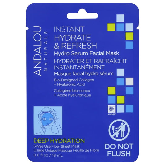 ANDALOU NATURALS: Mask Sheet Hydrating 0.6 fo (Pack of 5) - Beauty & Body Care > Skin Care > Facial Masks - ANDALOU NATURALS