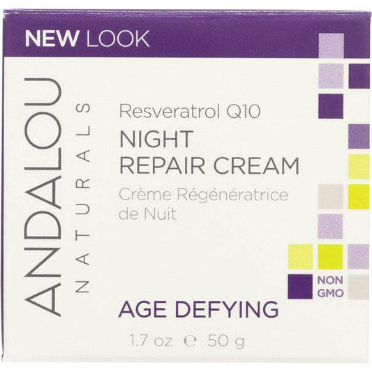 ANDALOU NATURALS Andalou Naturals Resveratrol Q10 Night Repair Cream Age-Defying, 1.7 Oz