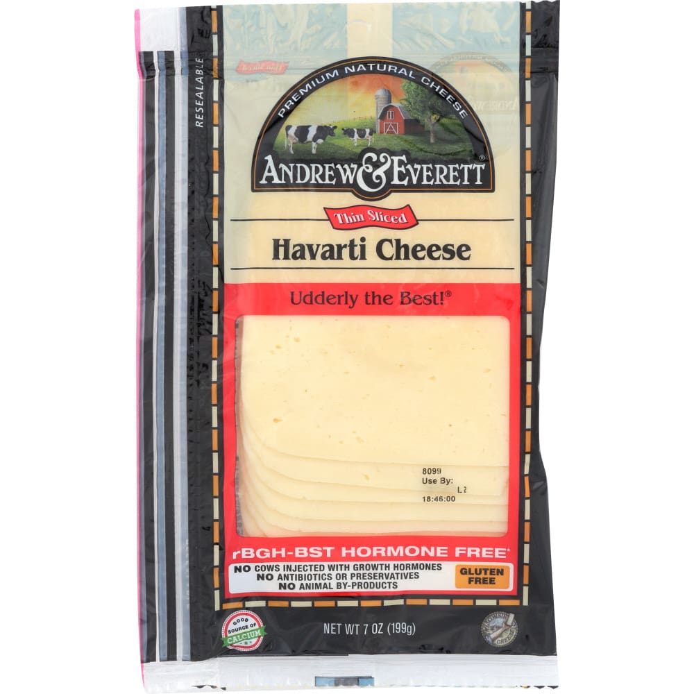 ANDREW & EVERETT: Cheese Havarti Sliced 7 oz - Grocery > Dairy Dairy Substitutes and Eggs > Cheeses - ANDREW & EVERETT