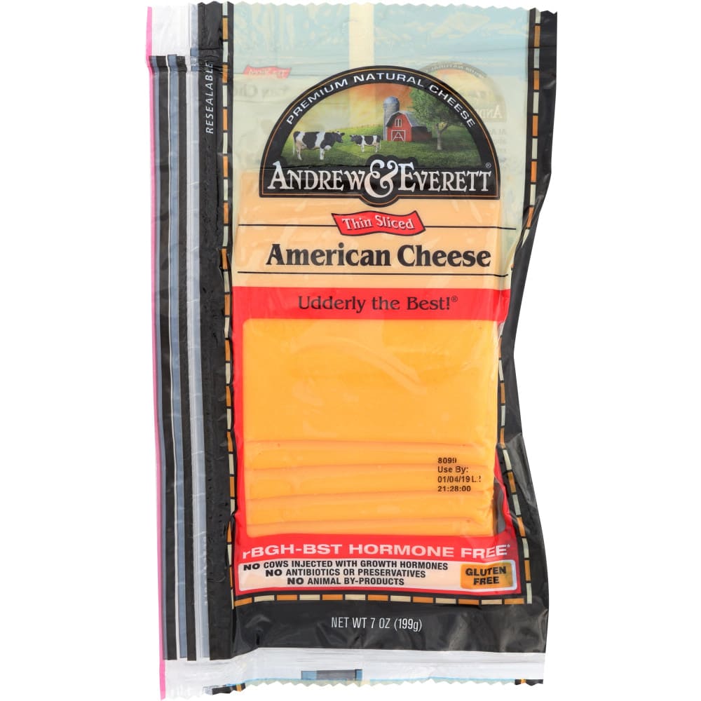 ANDREW & EVERETT: Cheese Yellow American Sliced 7 oz - Grocery > Dairy Dairy Substitutes and Eggs > Cheeses - ANDREW & EVERETT