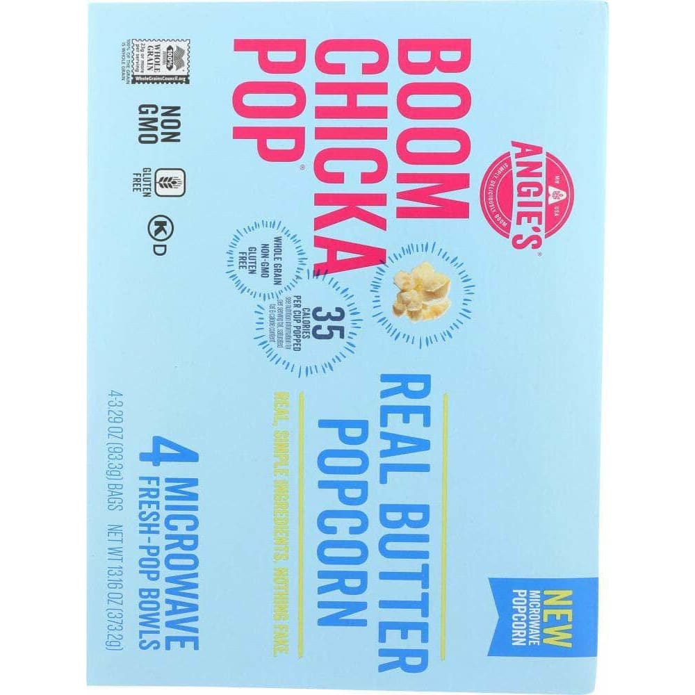 Angies Angies Real Butter Microwave Popcorn, 13.16 oz