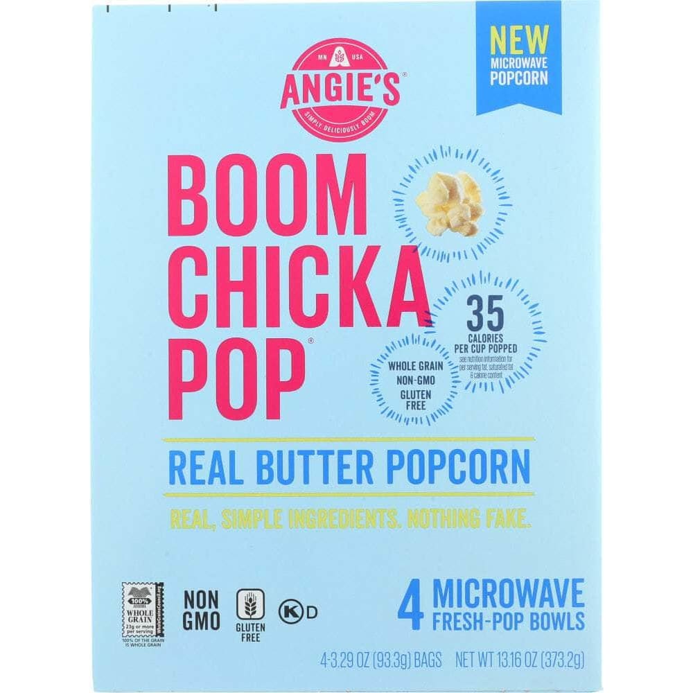 Angies Angies Real Butter Microwave Popcorn, 13.16 oz